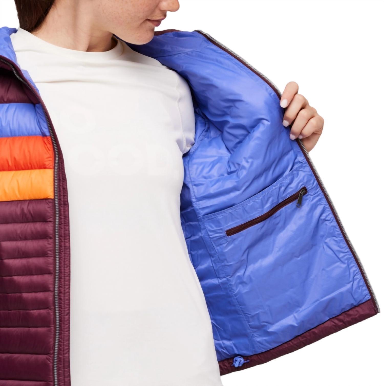 New Cotopaxi Fuego Down Hooded Jacket - Plus Size In Wine Stripes — image 3 of 4